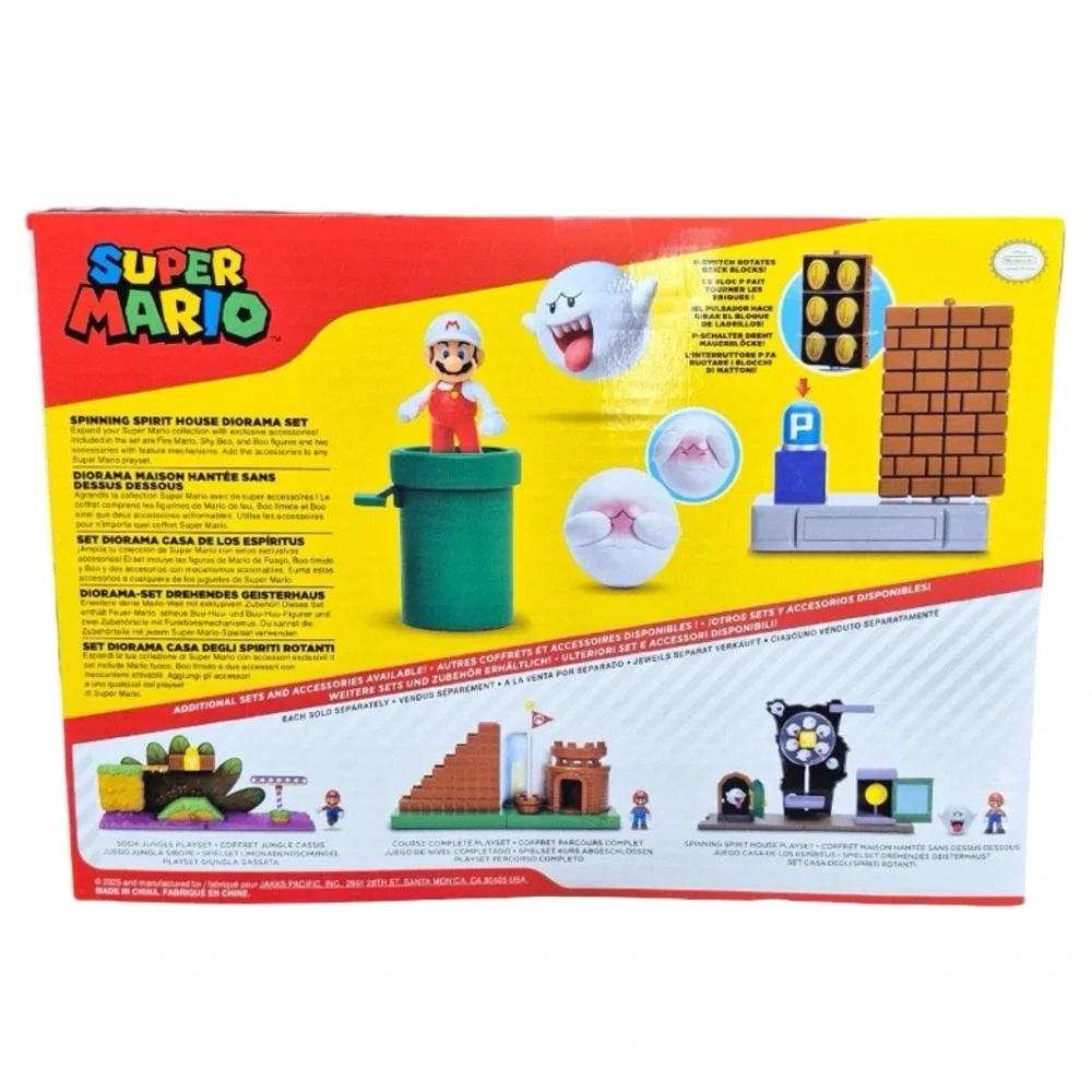 Jakks Pacific‎ Super Mario Spinning Spirit Diorama Set Fire Mario & Boo Figures